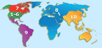 10 regions exist worldwide